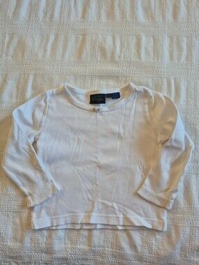 Mini Boden girls 2-3 years white long sleeve shirt PLAY condition for age